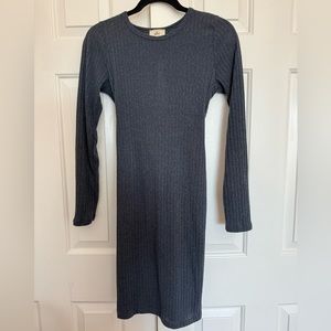 Olia gray long sleeve dress with criss cross back